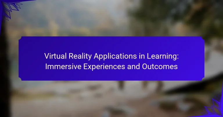 Virtual Reality Applications in Learning: Immersive Experiences and Outcomes