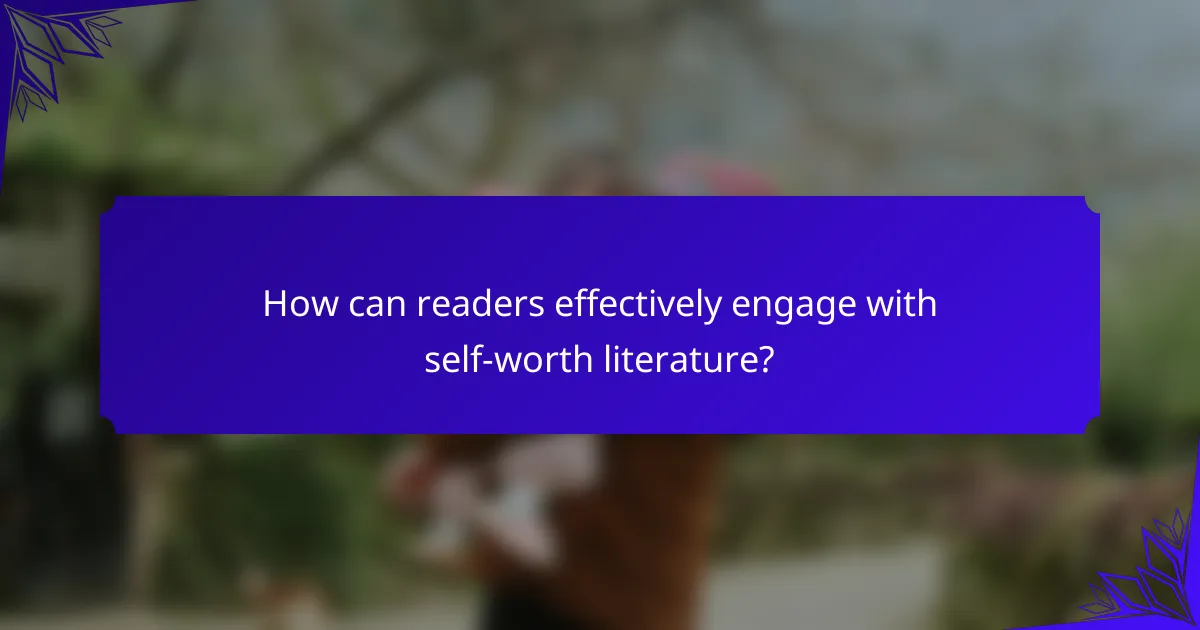 How can readers effectively engage with self-worth literature?