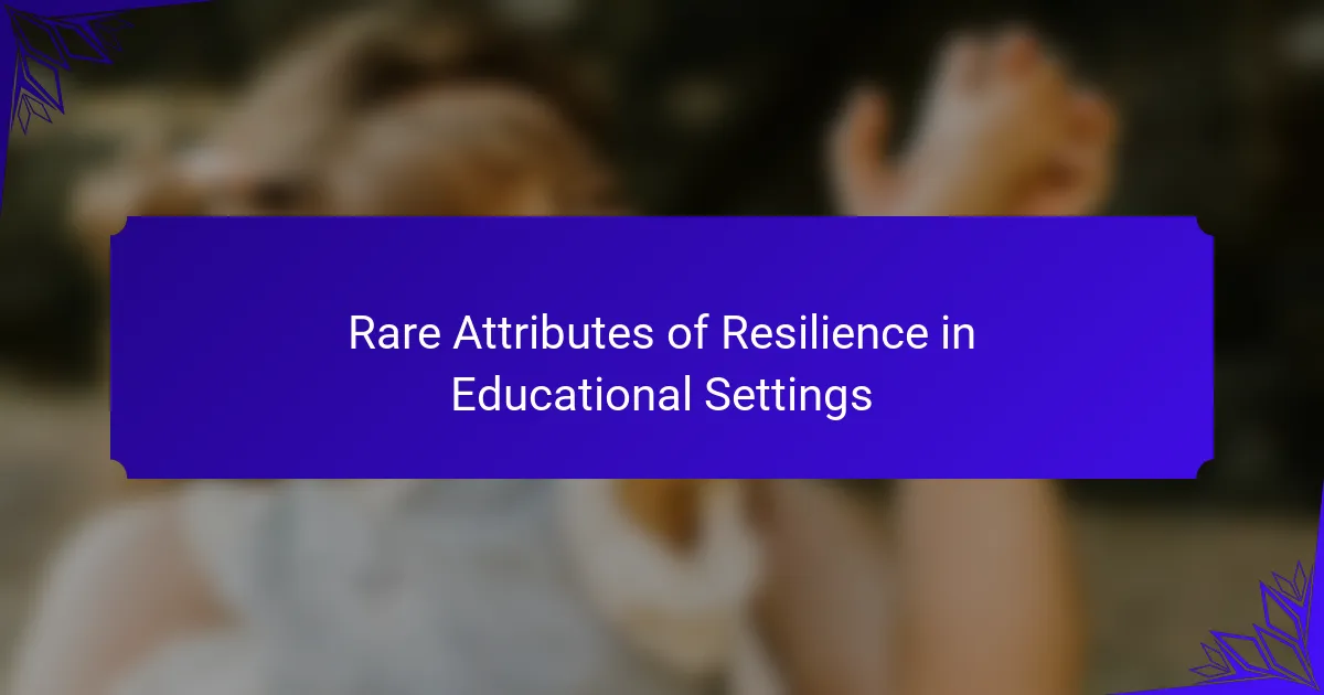 Rare Attributes of Resilience in Educational Settings