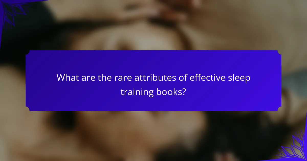 What are the rare attributes of effective sleep training books?