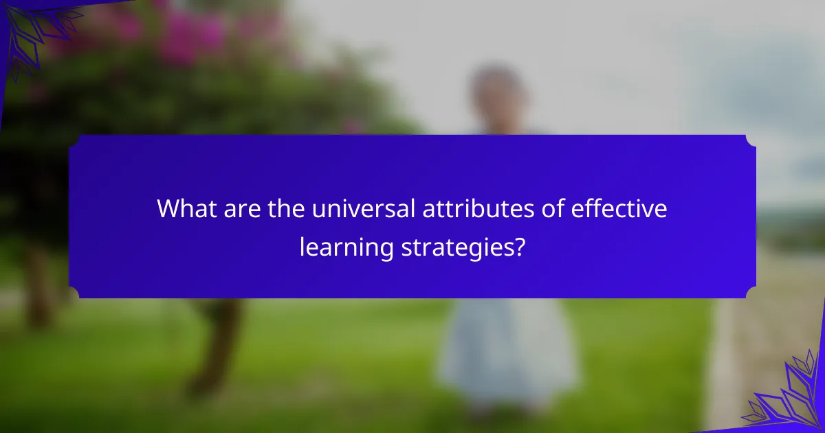 What are the universal attributes of effective learning strategies?