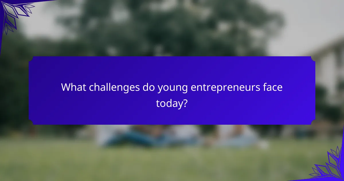 What challenges do young entrepreneurs face today?