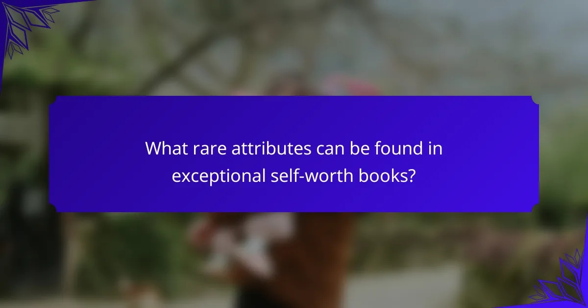 What rare attributes can be found in exceptional self-worth books?