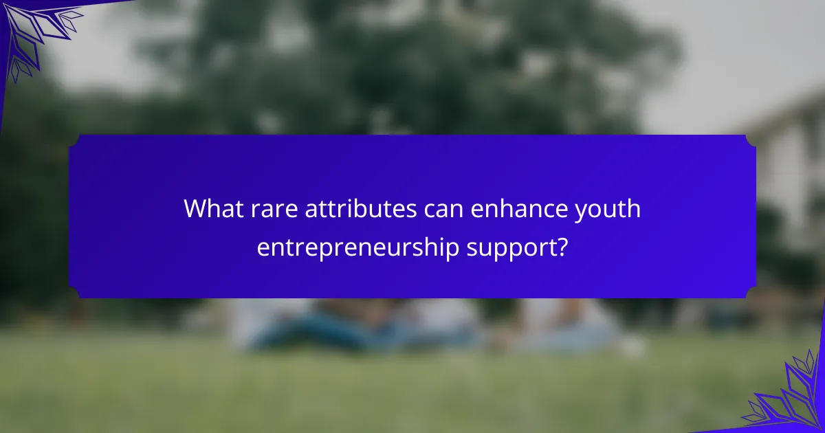 What rare attributes can enhance youth entrepreneurship support?