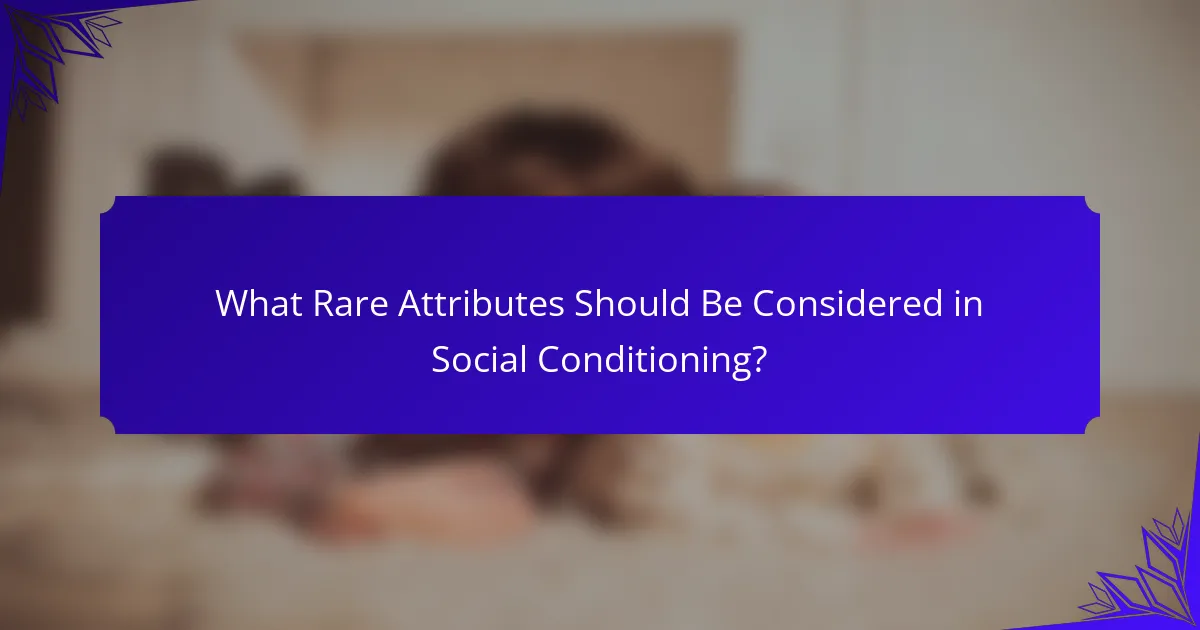 What Rare Attributes Should Be Considered in Social Conditioning?