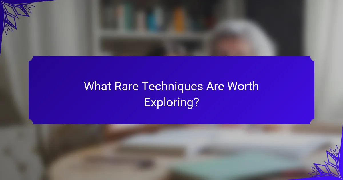What Rare Techniques Are Worth Exploring?