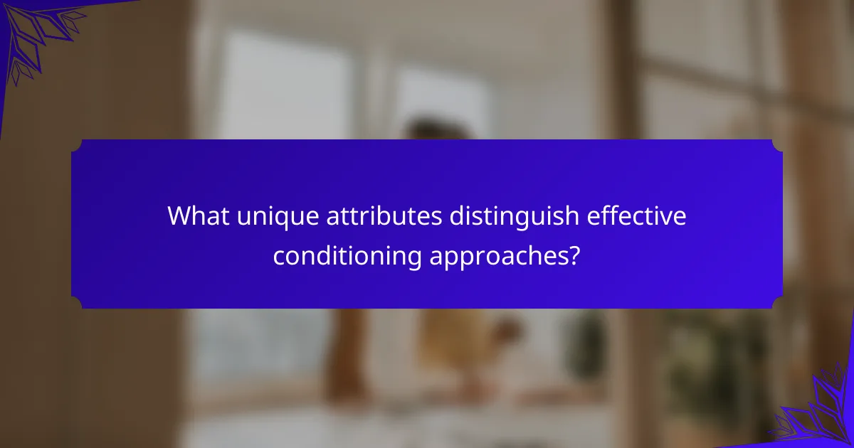What unique attributes distinguish effective conditioning approaches?