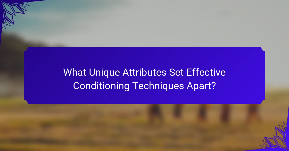 What Unique Attributes Set Effective Conditioning Techniques Apart?